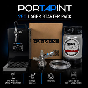 PortaPint 25C Lager Starter Pack - Includes coupler, Lager keg and Pipework