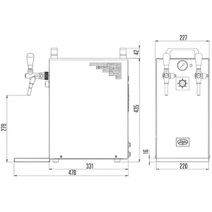 Lindr 40/K Profi Twin Tap Draught Dispenser - Green Line