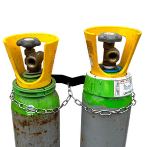 Double gas bottle wall mounted chain