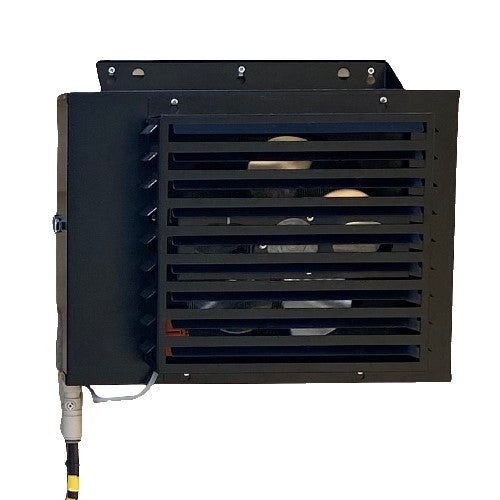 Heat dump fan unit for use with remote cooler