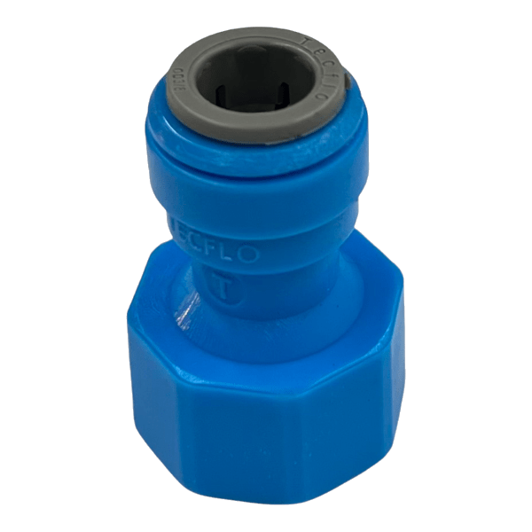 Keg coupler fitting - Gas/Product 3/8" x 1/2" female adaptor (Blue) - National Mobile Bars